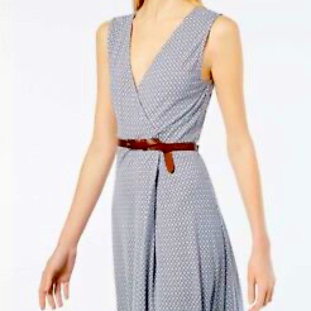 Weekend MaxMara Blue/White Sleeveless Maxi Dress